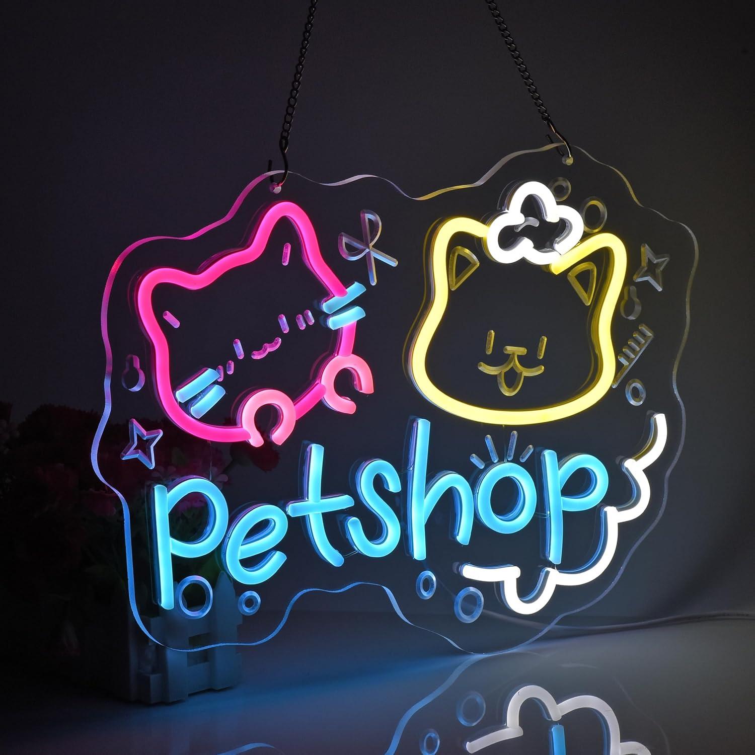 Pet Shop Neon Sign USB Dimmab  - Pet Supplies In Store ulasan dan harga