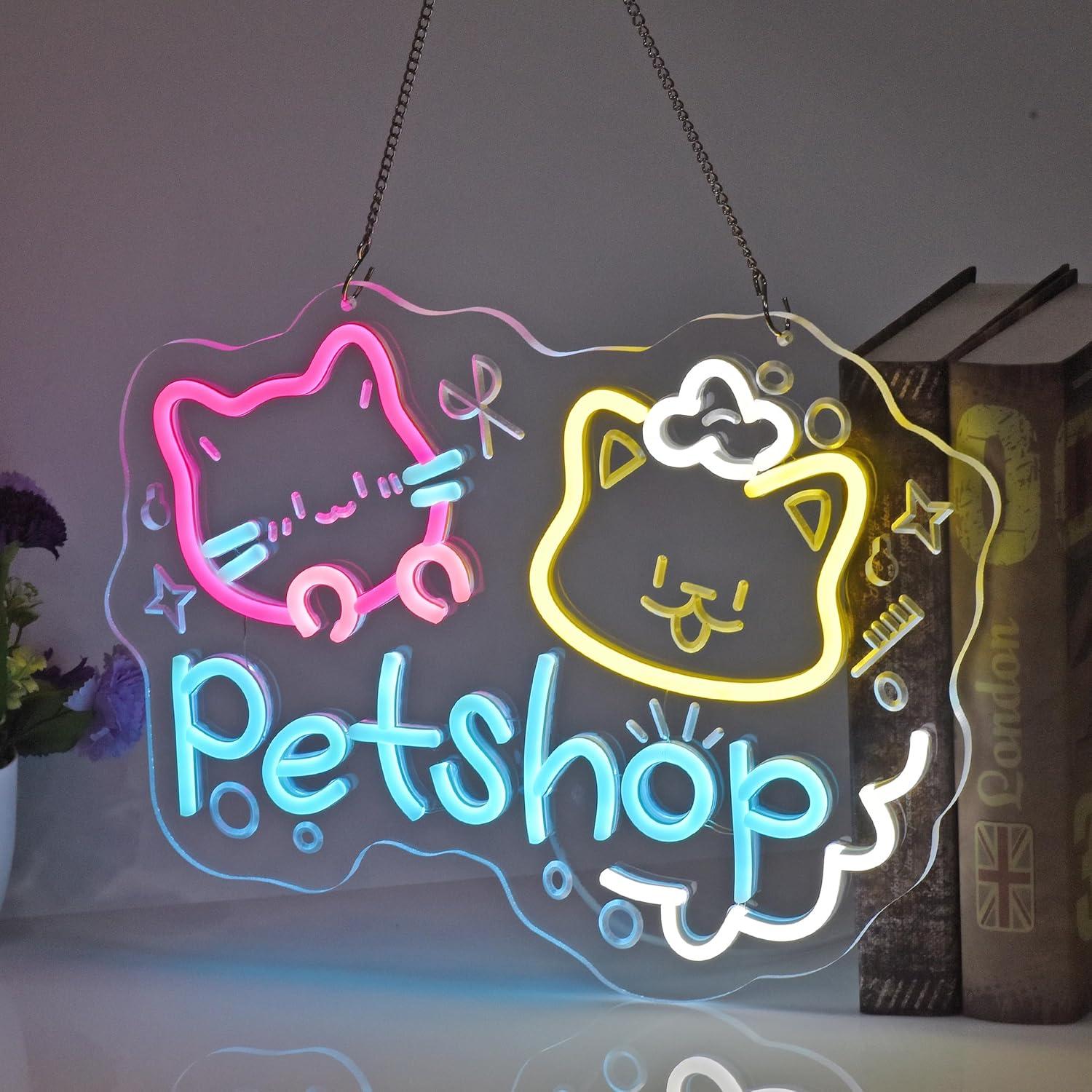 Pet Shop Neon Sign USB Dimmab  - Pet Supplies In Store ulasan dan harga