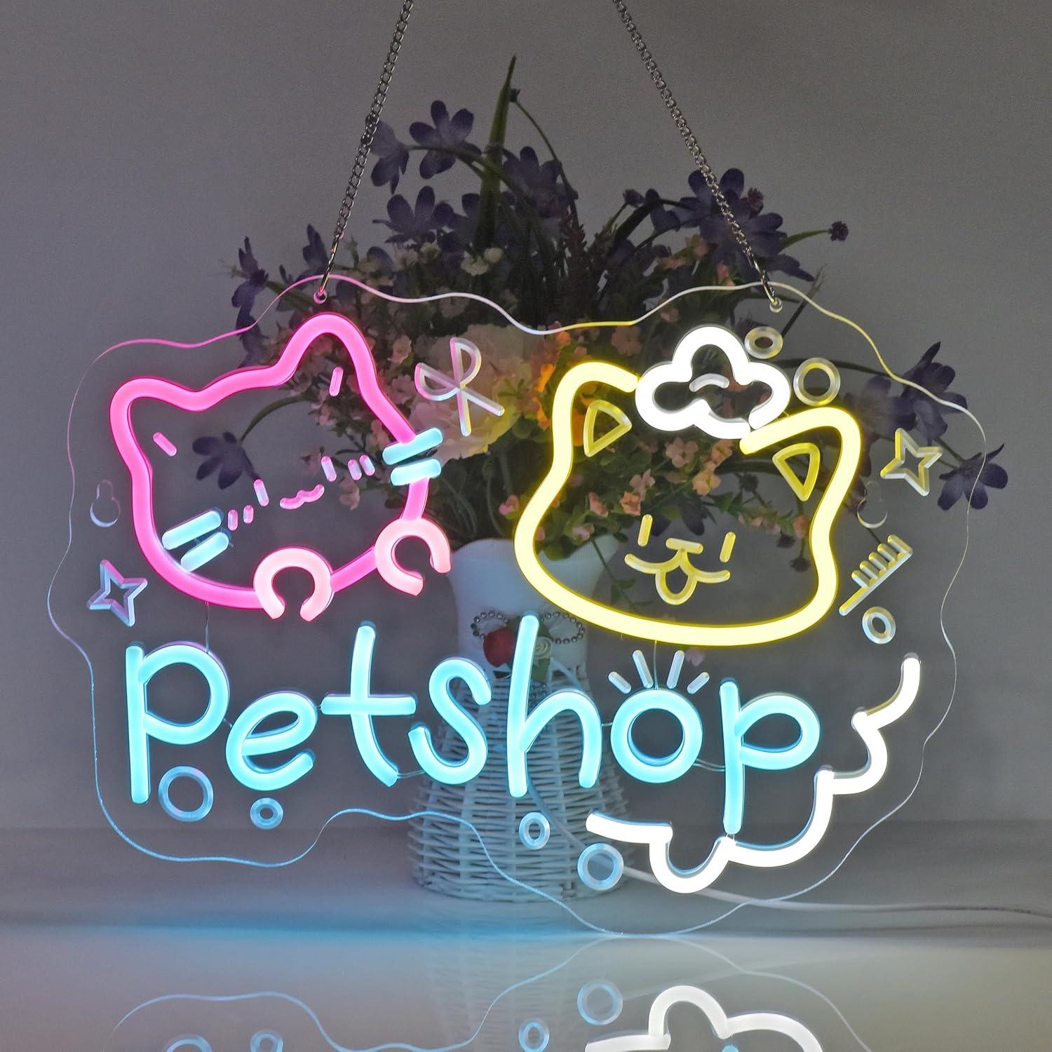 Pet Shop Neon Sign USB Dimmab  - Pet Supplies In Store ulasan dan harga