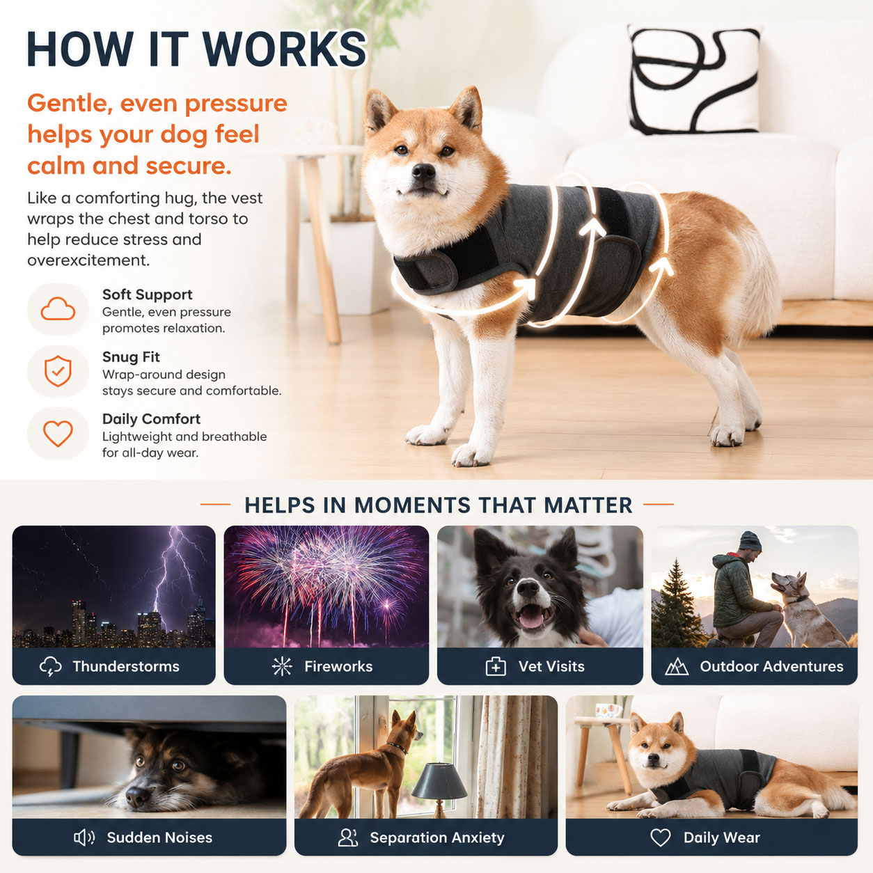 Dog Anxiety Vest Calming Wrap  - Dog Anxiety Vest ulasan dan harga