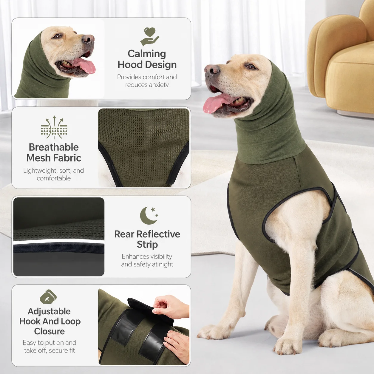 Adjustable Dog Calming Shirt S - Dog Anxiety Vest ulasan dan harga