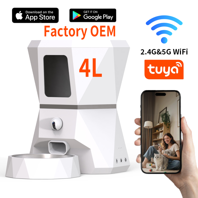 Top-Quality 4L Tuya APP Contro - Automatic Pet Feeder ulasan dan harga
